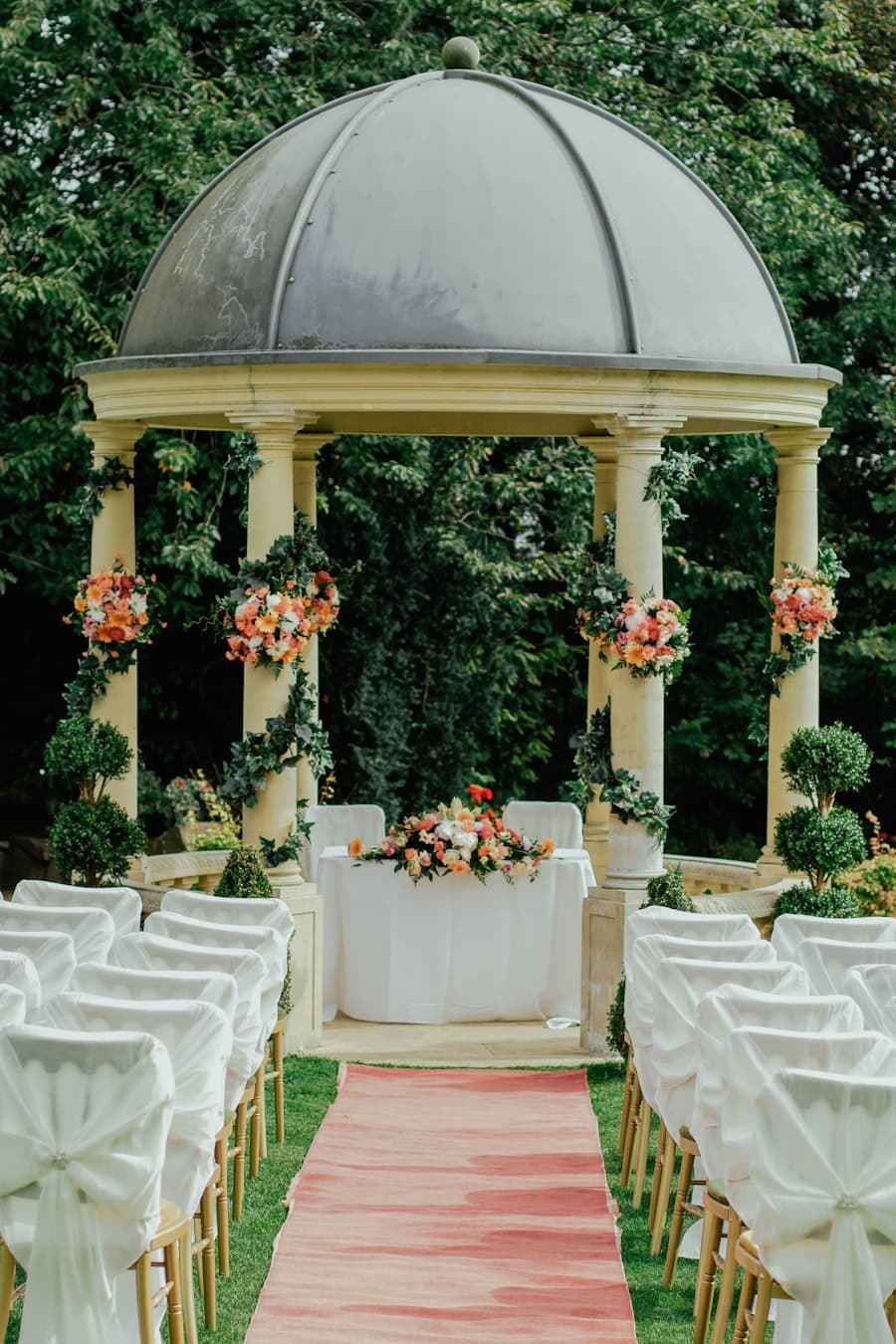 Grand floral arch decoration for wedding ceremony